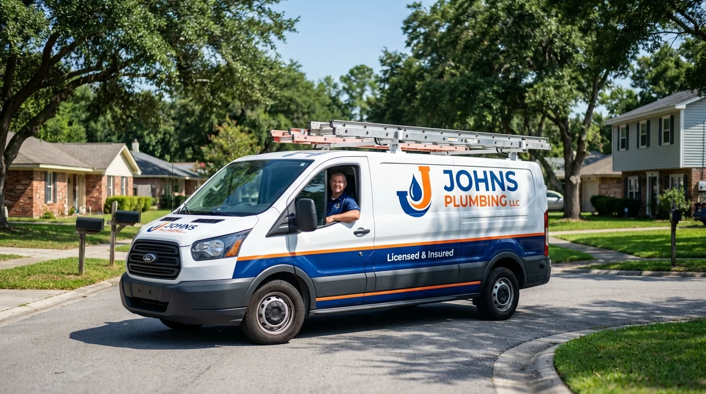 Johns Plumbing LLC service van in Horicon, WI